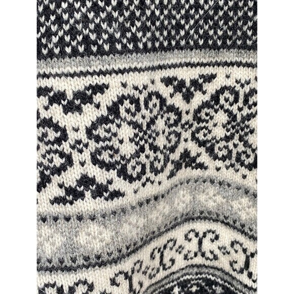 Vintage Skyr Nordic 100% wool cardigan sweater pewter frog clasps fair isle Sz M - Picture 8 of 10